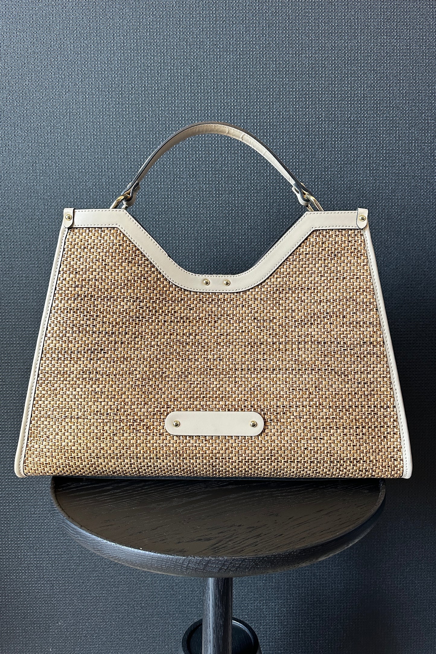 LEATHER & RAFIA BAG