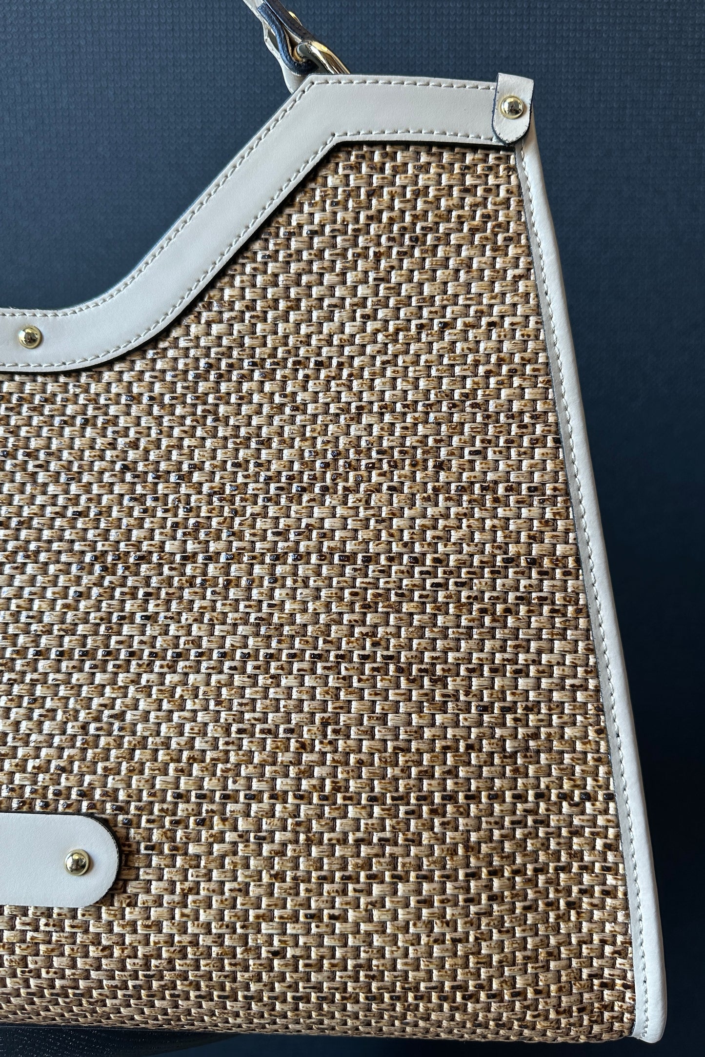 LEATHER & RAFIA BAG