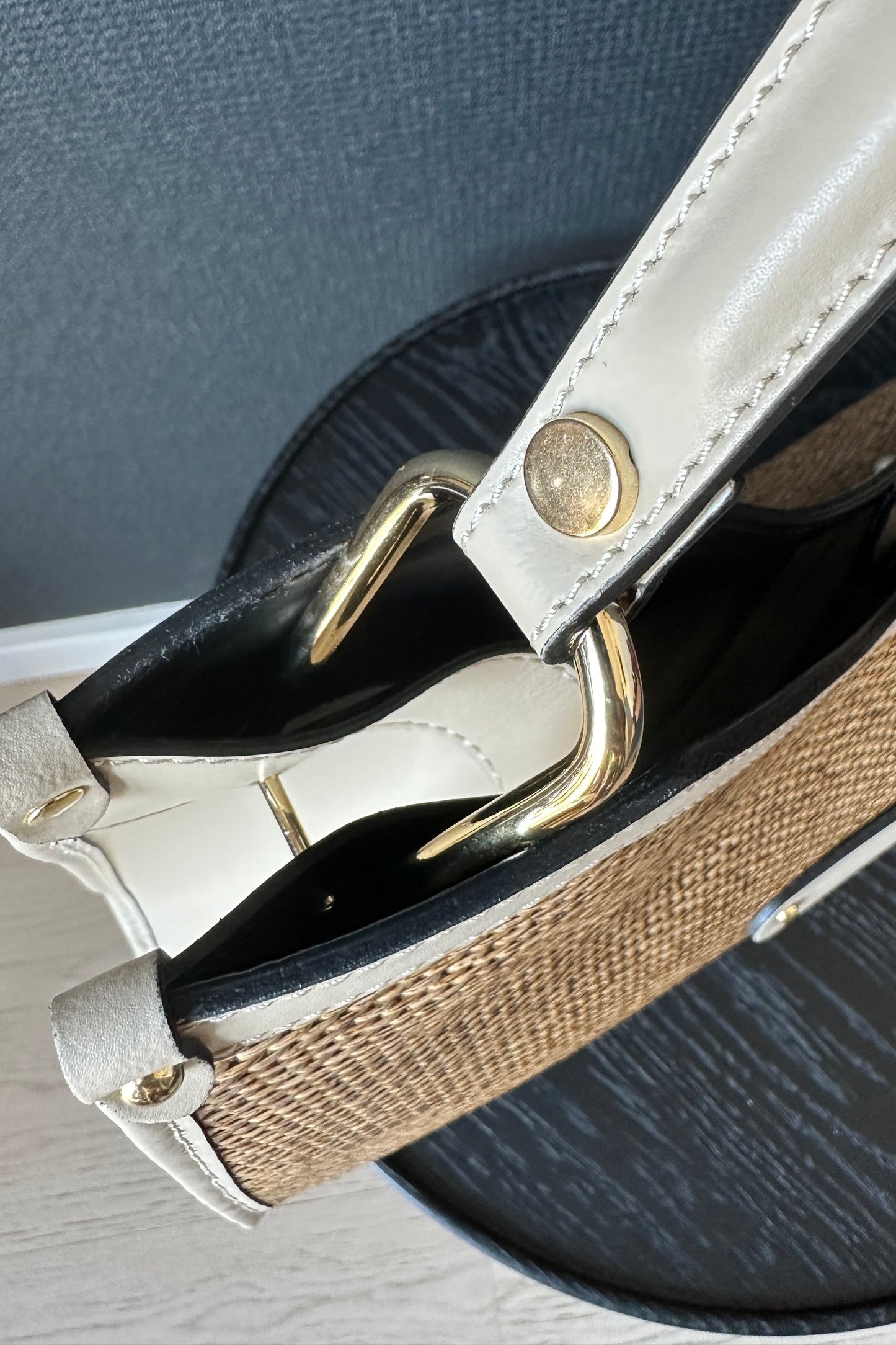 LEATHER & RAFIA BAG