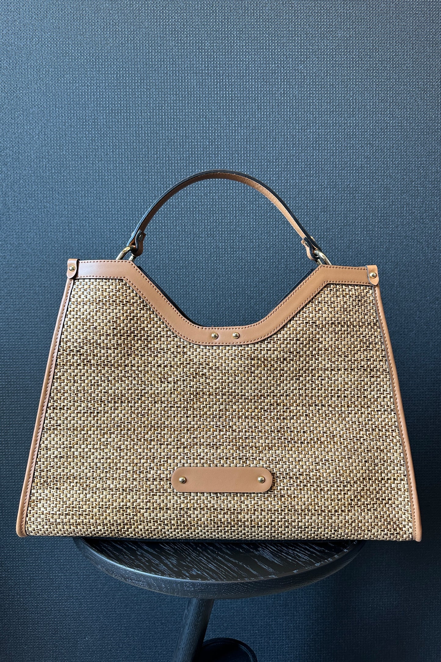 LEATHER & RAFIA BAG